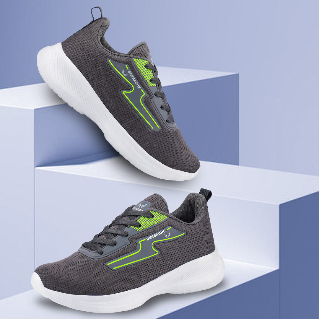 Bersache Premium Sports,Gym, Trending Stylish Running Shoes For Men (8086-Dark Grey)