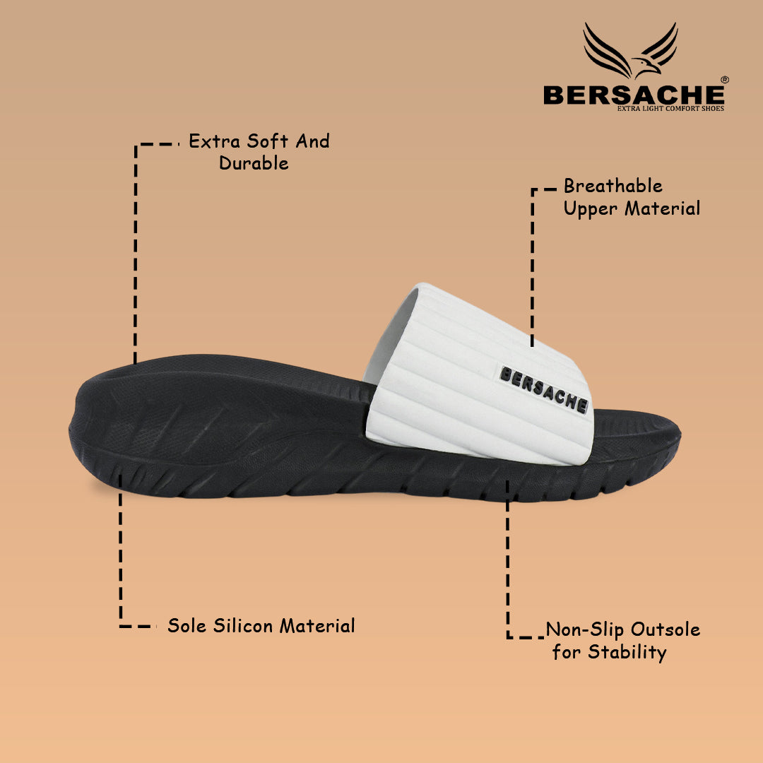Bersache Extra Soft Classic Casual with  Regular wear with Ultra Soft & Flexibility Technology Sandal For Men's(Black)-6332.