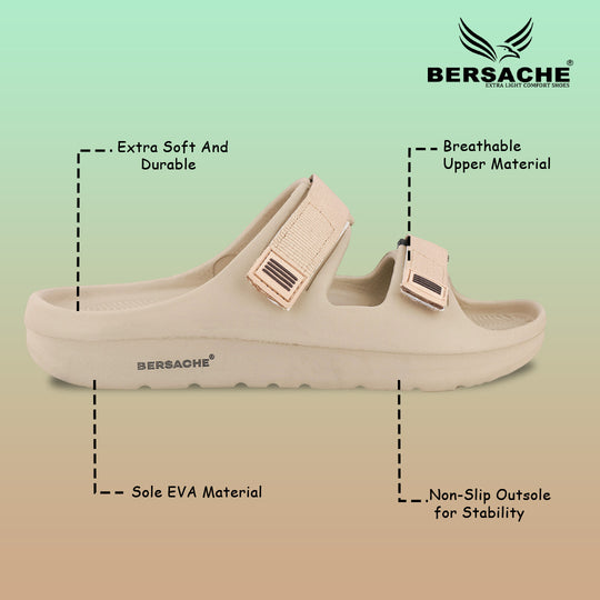 Bersache Extra Soft Classic Casual with  Regular wear with Ultra Soft & Flexibility Technology Flipflop For Men's & Boy's-(Beige-6287)