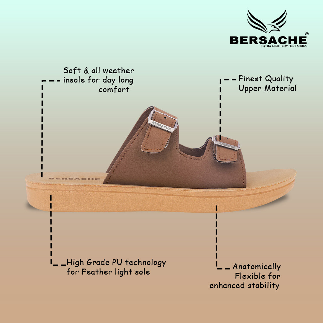 Bersache Extra Soft Classic Casual with  Regular wear with Ultra Soft & Flexibility Technology Sandal For Women's/Girl's-Brown-6225