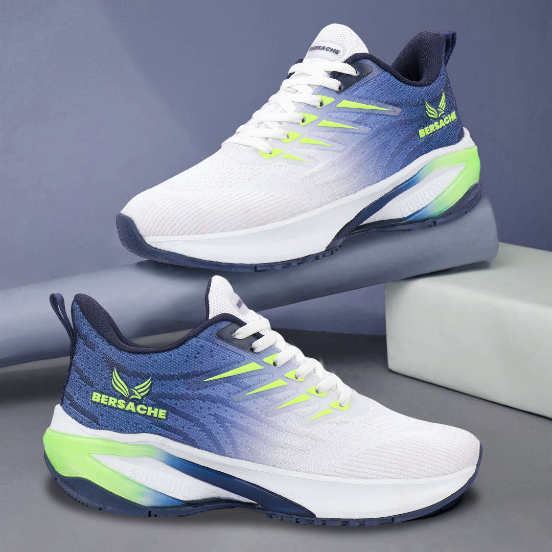 Bersache Premium Sports ,walking,Gym,cricket, Trending  Running Shoes For Men's (Blue-White-9213)
