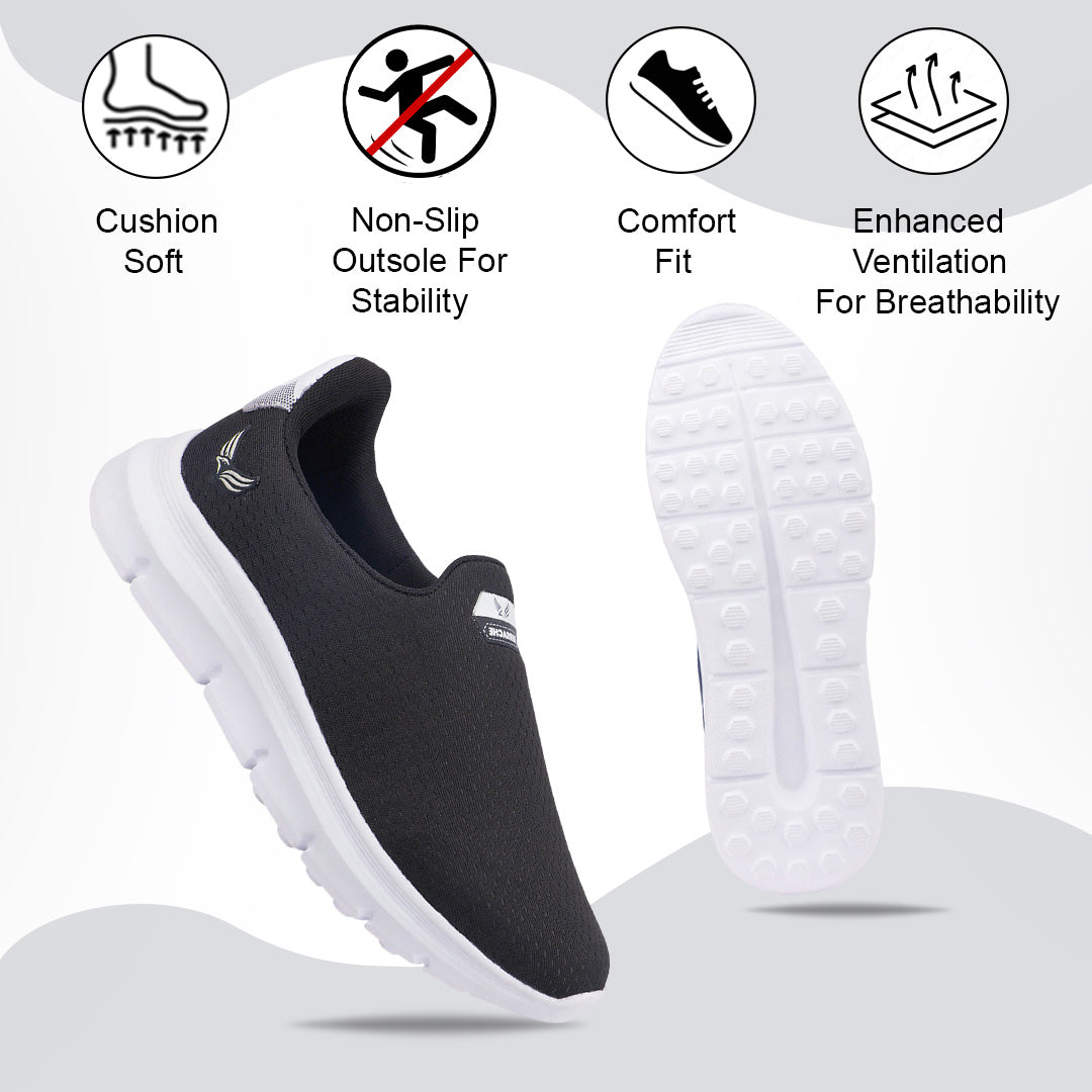 Bersache Lightweight Sports Running Shoes For Men Black-8070