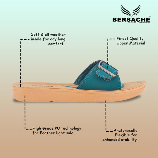 Bersache Extra Soft Classic Casual with  Regular wear with Ultra Soft & Flexibility Technology Sandal For Women's/Girl's-Green-6228