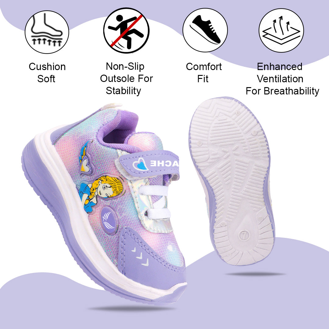 Bersache Premium Sports,walking,Gym,cricket,Trending Running Shoes For Kid's - Purple -8075.
