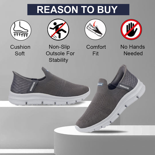 Bersache Premium Sports,Gym, Trending Stylish Running Shoes For Men (8076-Grey)