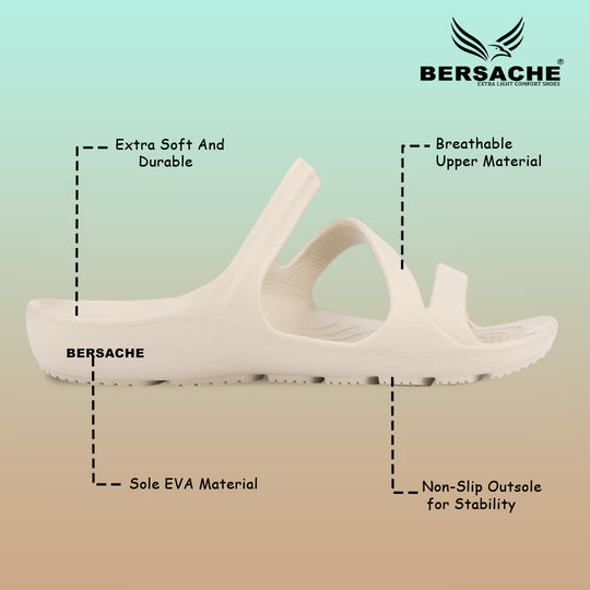 Bersache Extra Soft Classic Casual with  Regular wear with Ultra Soft & Flexibility Technology Sandal's For Women's & Girl's-(6251-Beige)