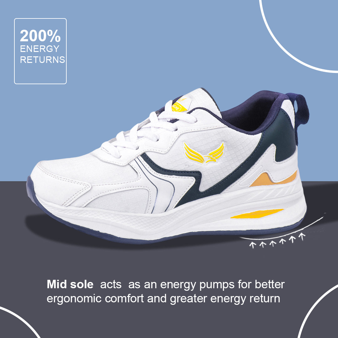 Bersache Casual Sneaker shoe for Men| Soft Cushioned Insole , Slip-Resistance Casuals For Men (8116-White)