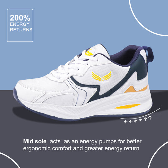 Bersache Casual Sneaker shoe for Men| Soft Cushioned Insole , Slip-Resistance Casuals For Men (8116-White)