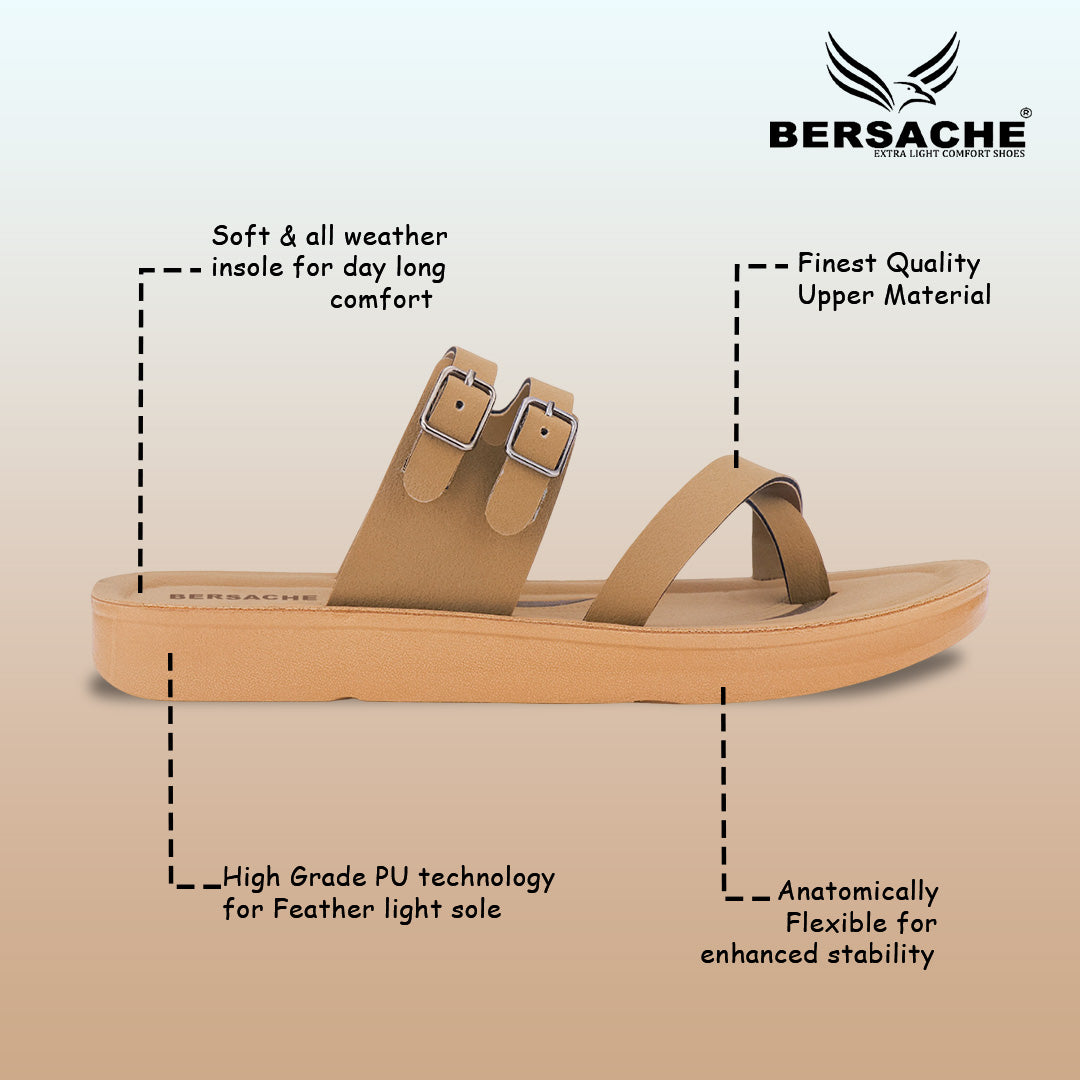 Bersache Extra Soft Classic Casual with  Regular wear with Ultra Soft & Flexibility Technology Flip Flop For women's/Girl's-(Beige-6226).