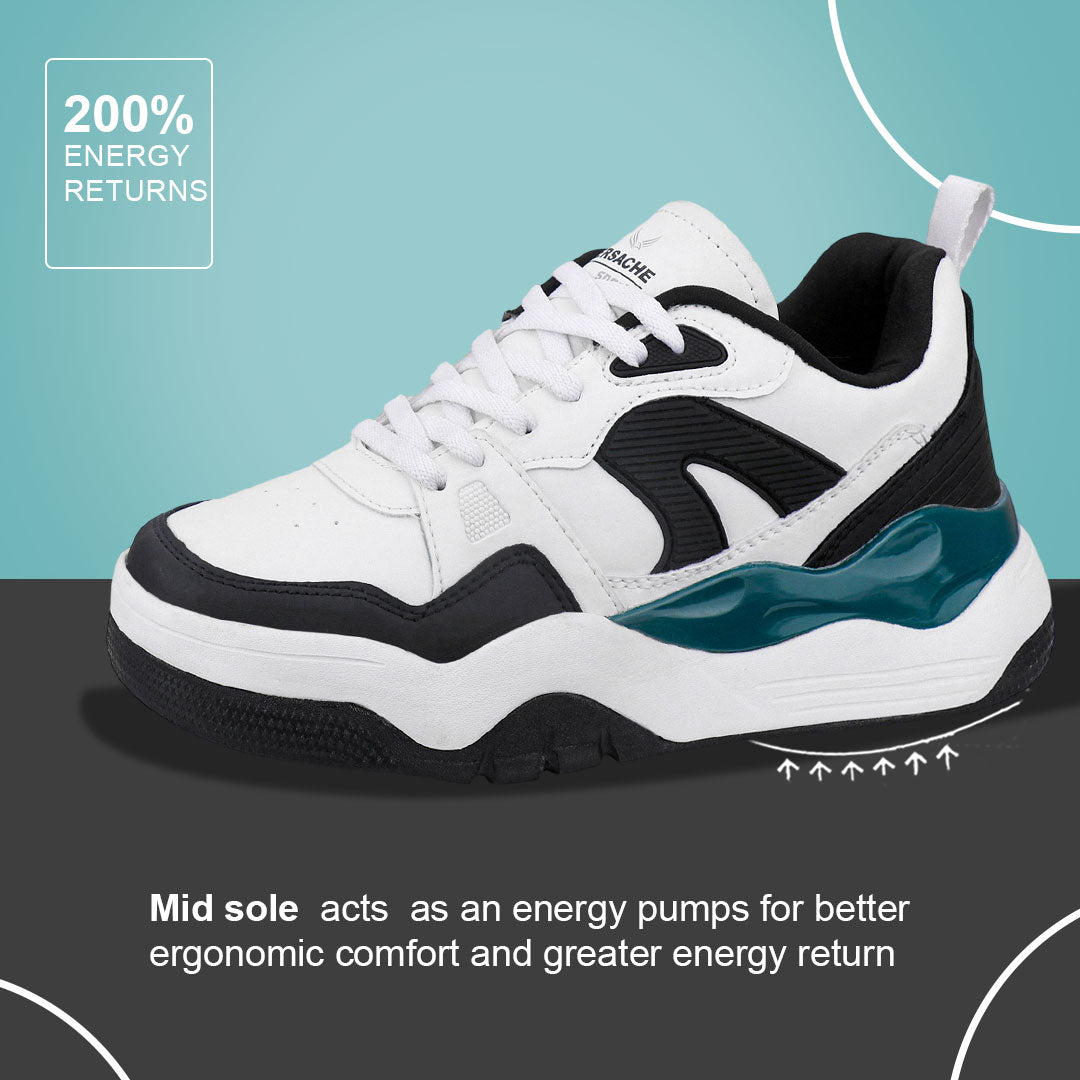 Bersache Casual Sneaker shoe for Men| Soft Cushioned Insole , Slip-Resistance Casuals For Men (White-9223).