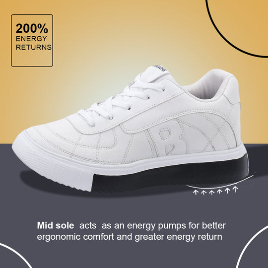 Bersache Casual Sneaker shoe for Men| Soft Cushioned Insole , Slip-Resistance Casuals For Men (8120-White)