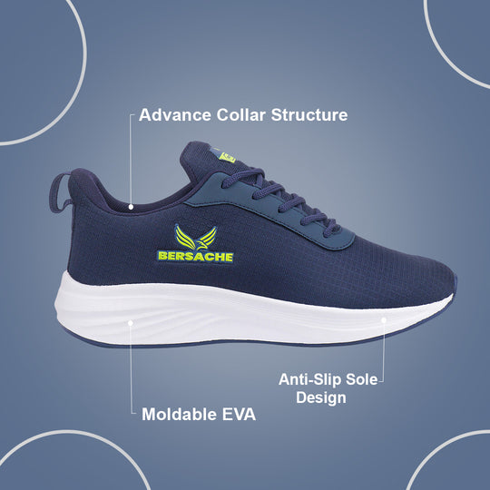Bersache Premium Sports ,Gym, Trending Stylish Running Shoes For Men Blue-8069