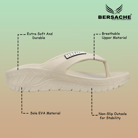 Bersache Extra Soft Classic Casual with  Regular wear with Ultra Soft & Flexibility Technology Sandal For men's & boy's-Beige-6256