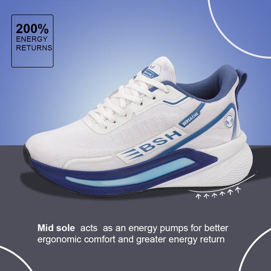Bersache Casual Sneaker shoe for Men| Soft Cushioned Insole , Slip-Resistance Casuals For Men (White-9211)