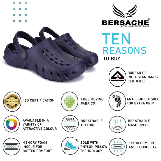 Bersache Extra Soft Classic Casual with Back Strap Regular wear with Ultra Soft & Flexibility Technology Flip-Flop for Men's/ boy,s 6002-(Blue)