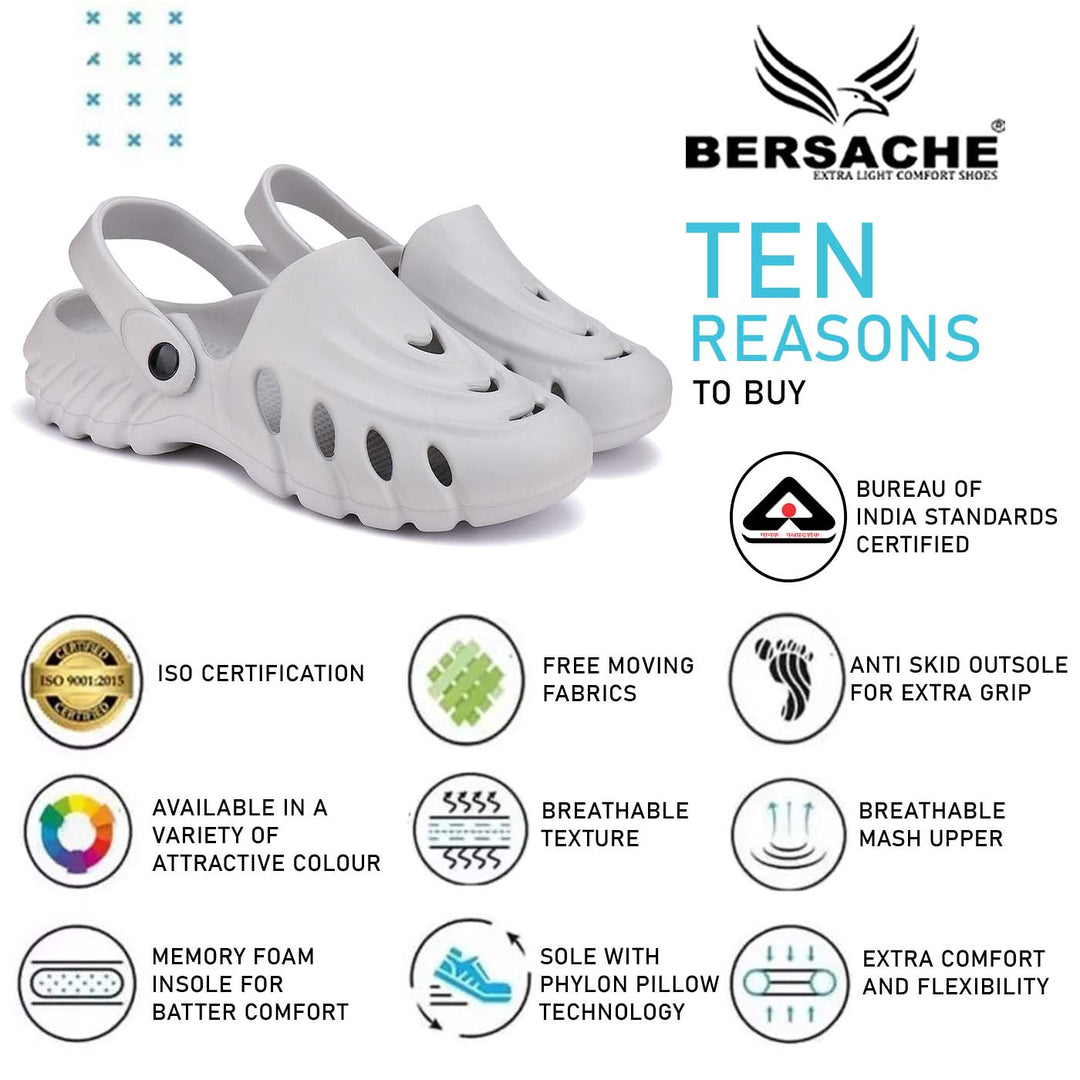 Bersache Extra Soft Classic Casual with Back Strap Regular wear with Ultra Soft & Flexibility Technology Flip-Flop for Men's/ boy,s 6007- (Grey)