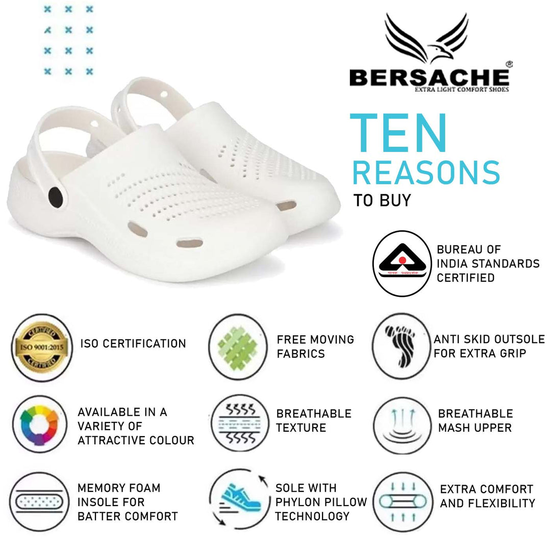 Bersache Extra Soft Classic Casual with Back Strap Regular wear with Ultra Soft & Flexibility Technology Flip-Flop for Men's/ boy,s - 6010 (White)