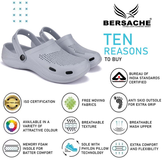 Bersache Extra Soft Classic Casual with Back Strap Regular wear with Ultra Soft & Flexibility Technology Flip-Flop for Men's/ boy,s - 6012 (Grey)