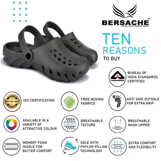 Bersache Extra Soft Classic Casual with Back Strap Regular wear with Ultra Soft & Flexibility Technology Flip-Flop for Men's/ boy,s - 6013 (Black)