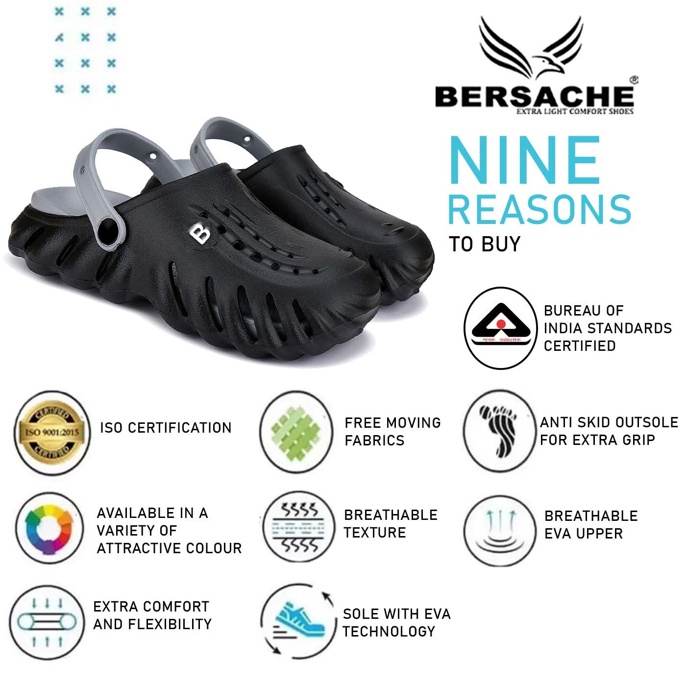 Bersache Extra Soft Classic Casual CHAPPAL with  Regular wear with Ultra Soft & Flexibility Technology Clog's for Kids's - Black -6026.