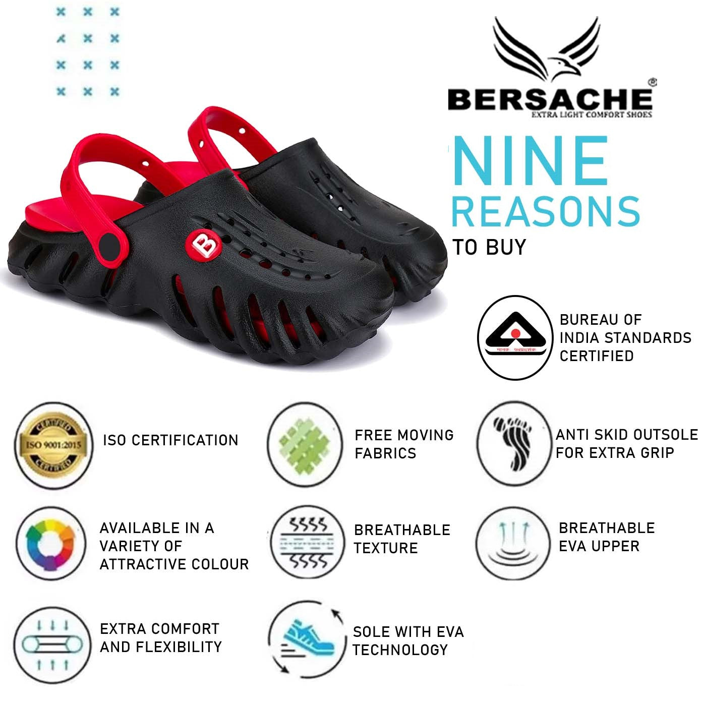 Bersache Extra Soft Classic Casual CHAPPAL with  Regular wear with Ultra Soft & Flexibility Technology Clog's for Kids's - Red -6028.