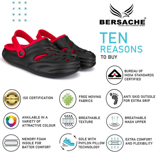 Bersache Extra Soft Classic Casual with Back Strap Regular wear with Ultra Soft & Flexibility Technology Flip-Flop for Men's/ boy,s - 6029 (Red)