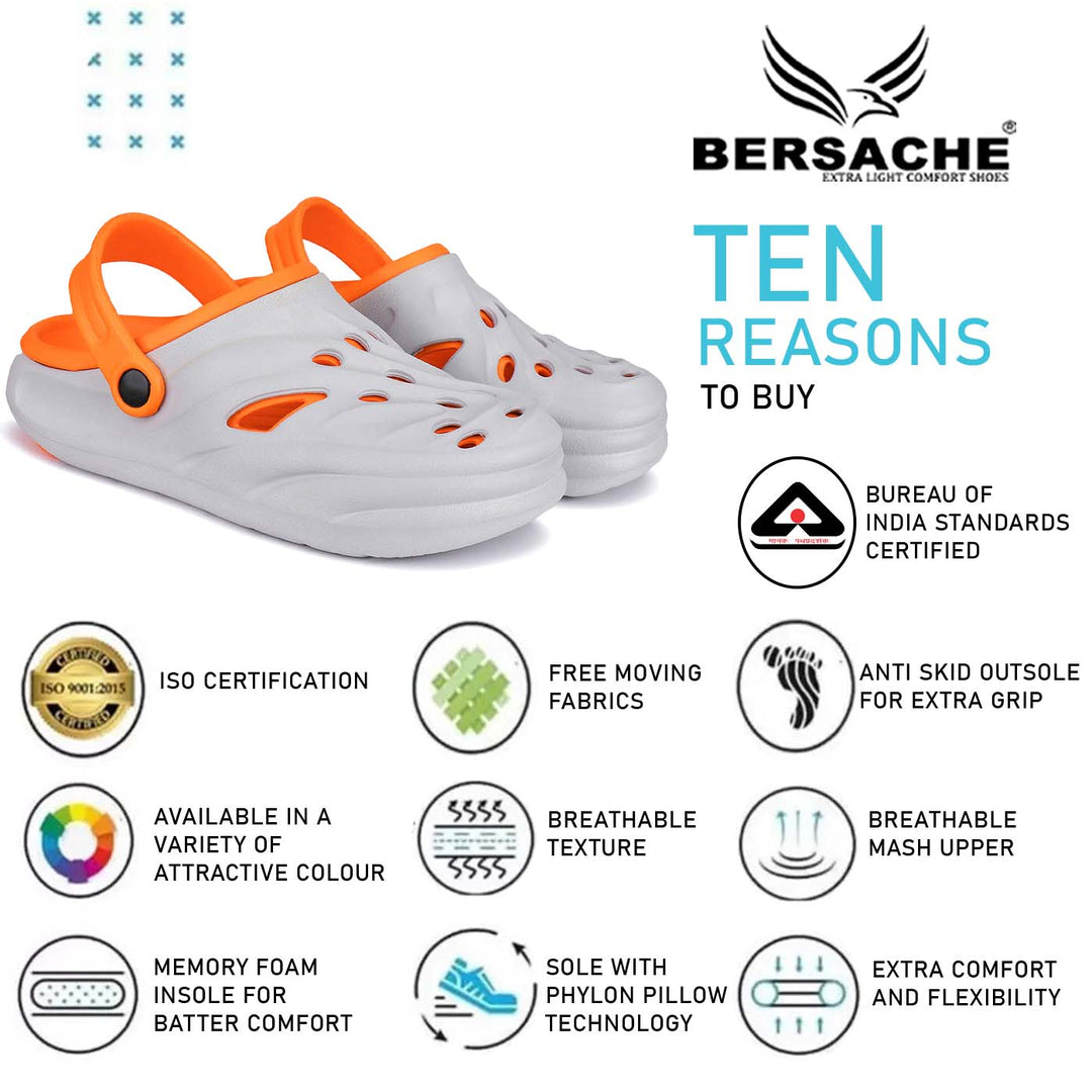 Bersache Extra Soft Classic Casual with Back Strap Regular wear with Ultra Soft & Flexibility Technology Flip-Flop for Men's/ boy,s - 6030 (Orange)