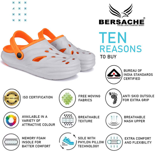 Bersache Extra Soft Classic Casual with Back Strap Regular wear with Ultra Soft & Flexibility Technology Flip-Flop for Men's/ boy,s - 6030 (Orange)