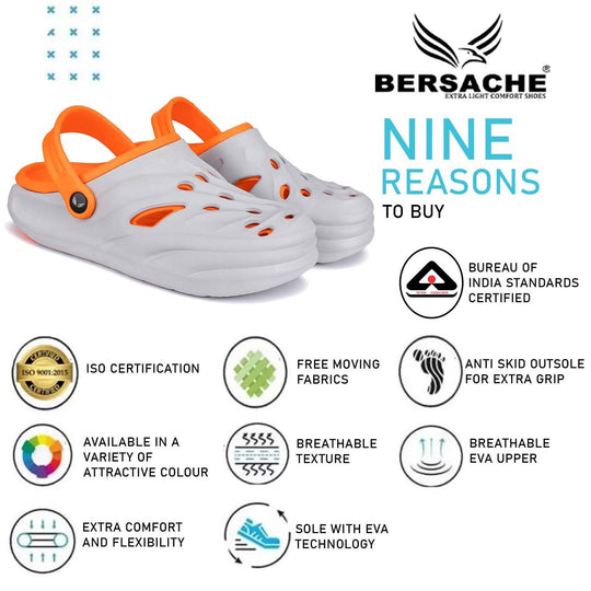 Bersache Extra Soft Classic Casual with Back Strap Regular wear with Ultra Soft & Flexibility Technology Flip-Flop for Men's/ boy,s -(6030-Orange)