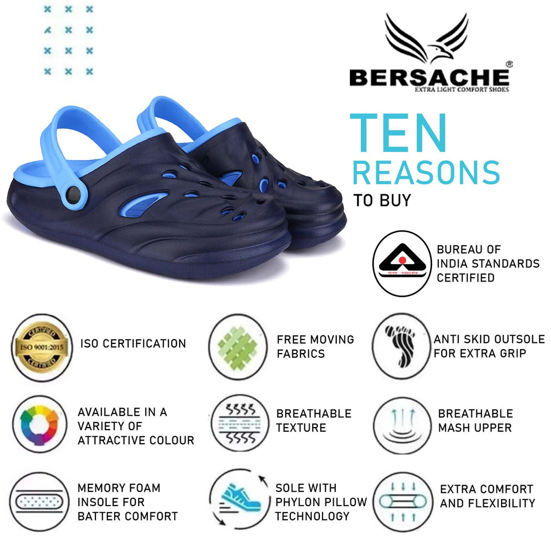 Bersache Extra Soft Classic Casual with Back Strap Regular wear with Ultra Soft & Flexibility Technology Flip-Flop for Men's/ boy,s - 6031 (Blue)