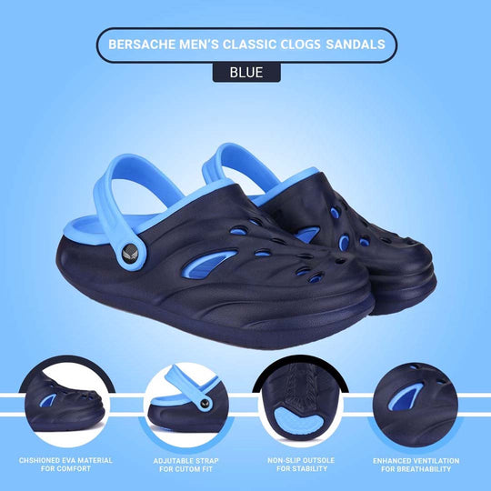 Bersache Extra Soft Classic Casual with  Regular wear with Ultra Soft & Flexibility Technology Clogs for Men's & Boy's -Navy-6031