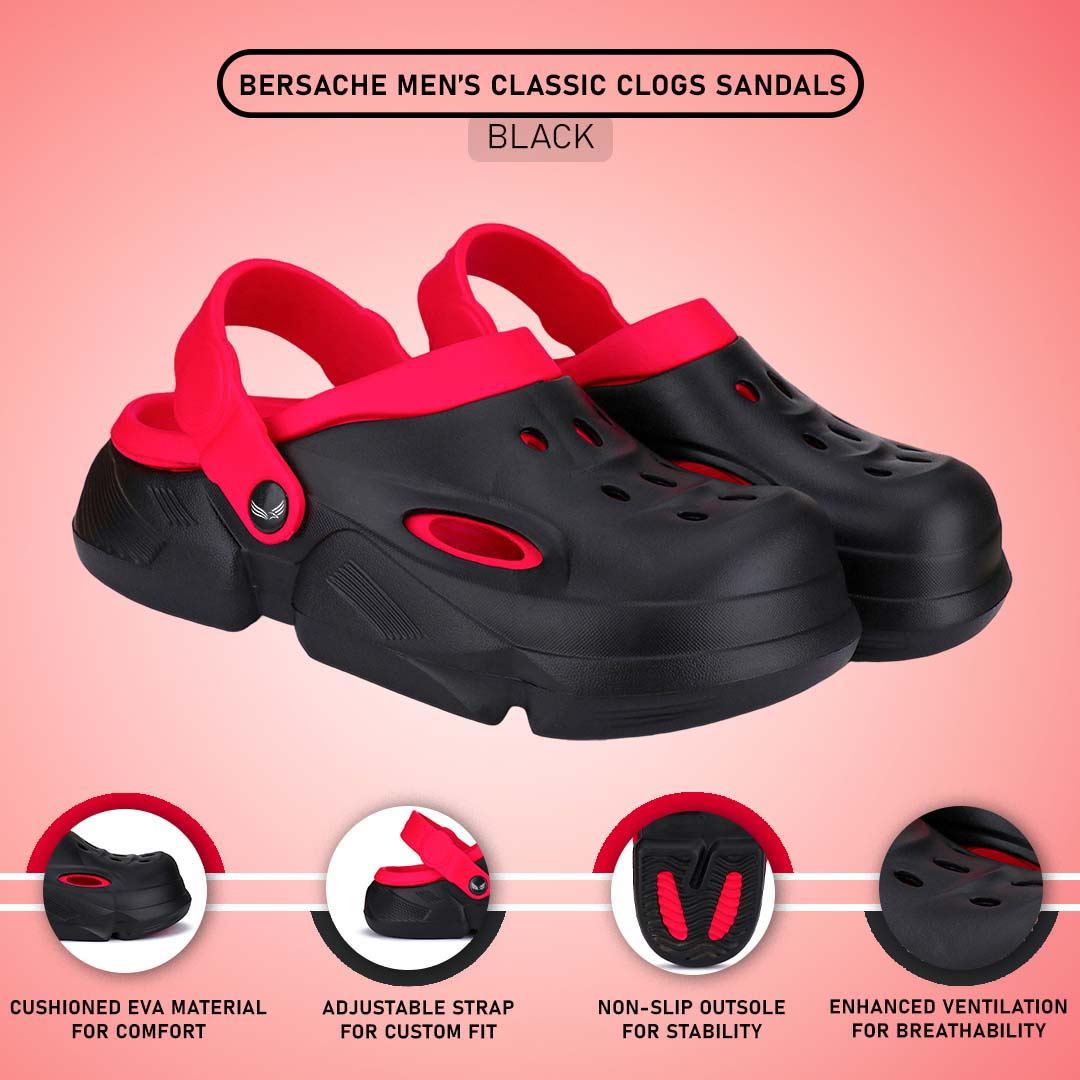 Bersache Extra Soft Classic Casual with Back Strap Regular wear with Ultra Soft & Flexibility Technology Flip-Flop for Men's/ Boy's -Red-6032
