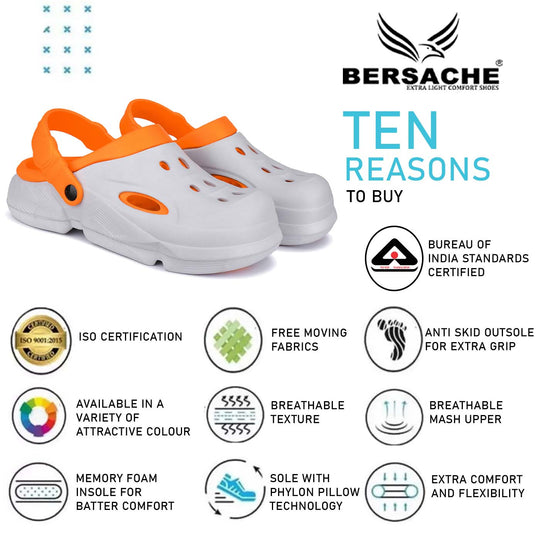 Bersache Extra Soft Classic Casual with Back Strap Regular wear with Ultra Soft & Flexibility Technology Flip-Flop for Men's/ boy,s - 6034-Orange