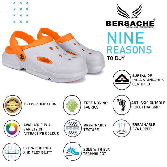 Bersache Extra Soft Classic Casual with Back Strap Regular wear with Ultra Soft & Flexibility Technology Flip-Flop for Men's/ Boy's - Orange-6034