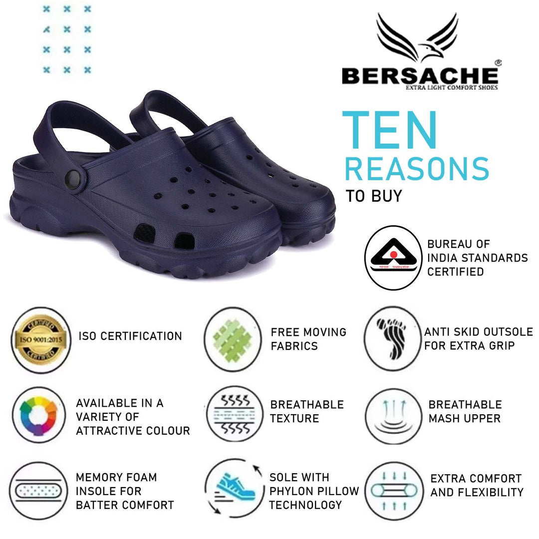 Bersache Extra Soft Classic Casual with  Regular wear with Ultra Soft & Flexibility Technology Clogs for Men's & Boy's 6035 Blue