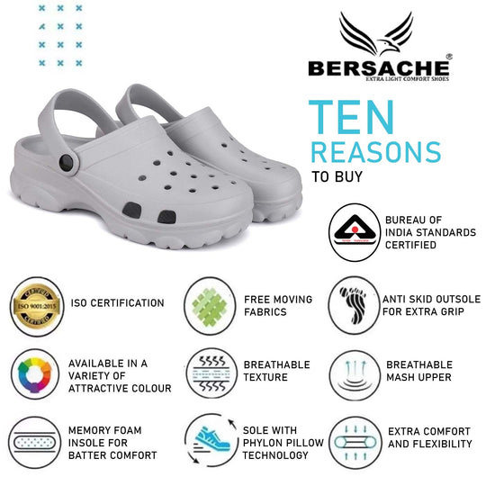 Bersache Extra Soft Classic Casual with Back Strap Regular wear with Ultra Soft & Flexibility Technology Flip-Flop for Men's/ boy,s - 6036 (Grey)