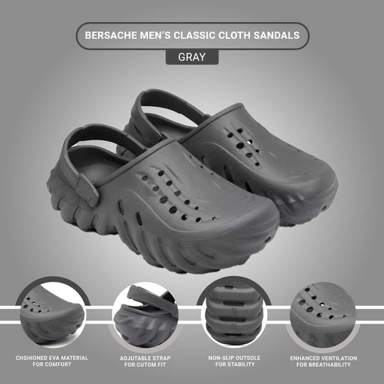 Bersache Extra Soft Classic Casual with  Regular wear with Ultra Soft & Flexibility Technology Clogs for Men's & Boy's 6040 (Grey)