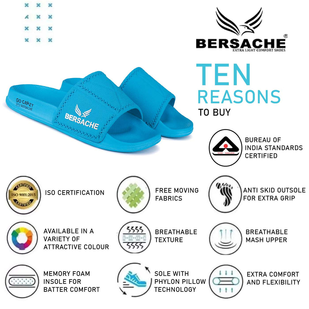 Bersache Extra Soft Classic Casual with Back Strap Regular wear with Ultra Soft & Flexibility Technology Flip-Flop for Men's/ boy,s - 6042 (Blue)