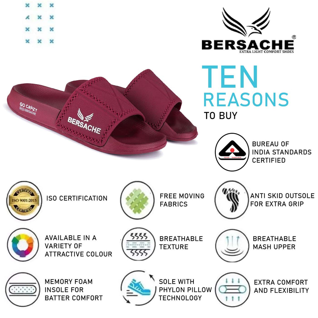 Bersache Extra Soft Classic Casual with Back Strap Regular wear with Ultra Soft & Flexibility Technology Flip-Flop for Men's/ boy,s - 6043 (Red)