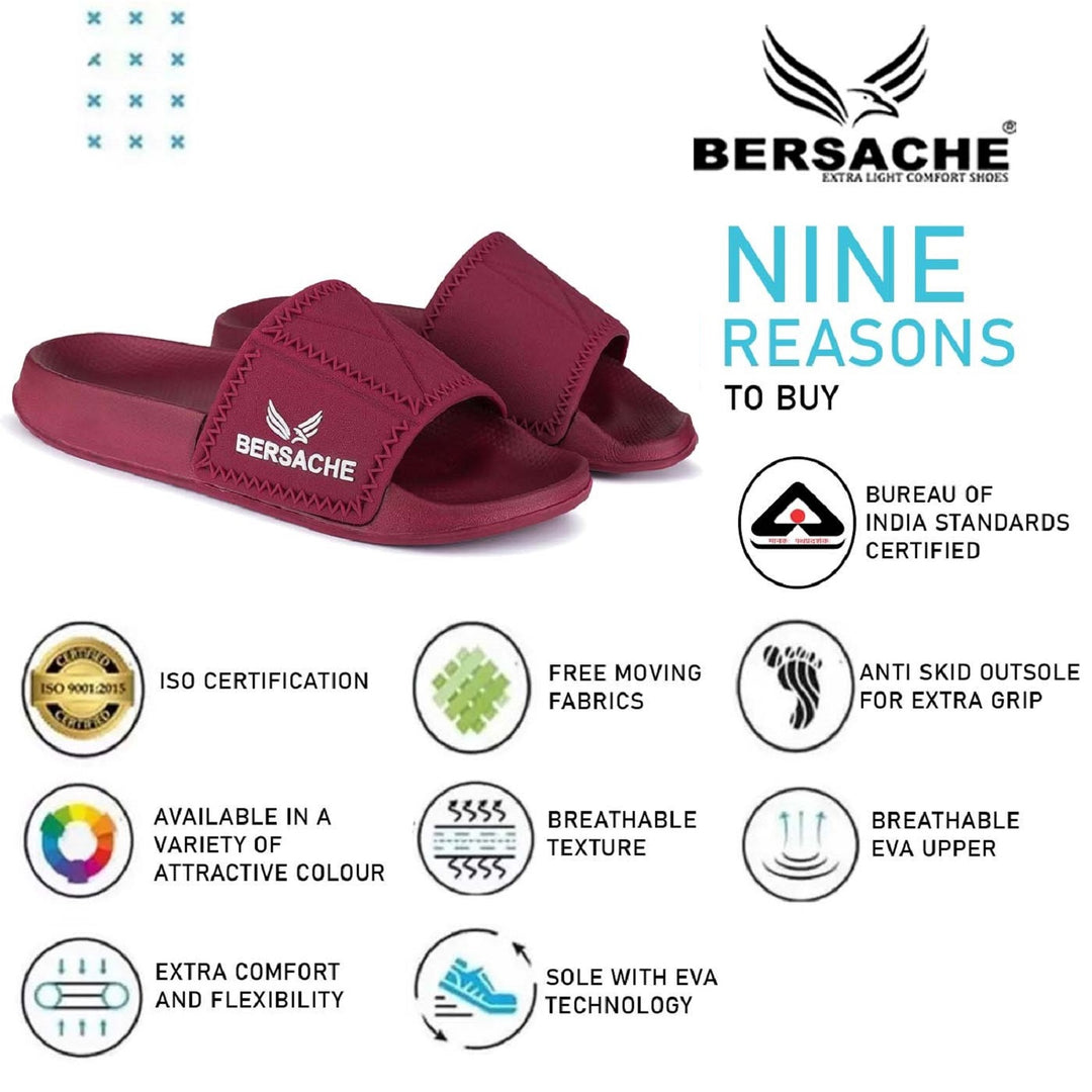 Bersache Extra Soft Classic Casual with Back Strap Regular wear with Ultra Soft & Flexibility Technology Flip-Flop for Men's/ boy,s - 6043 (Red)