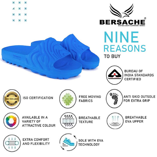 Bersache Extra Soft Classic Casual with  Regular wear with Ultra Soft & Flexibility Technology Clogs for Men's & Boy's -Blue 6048