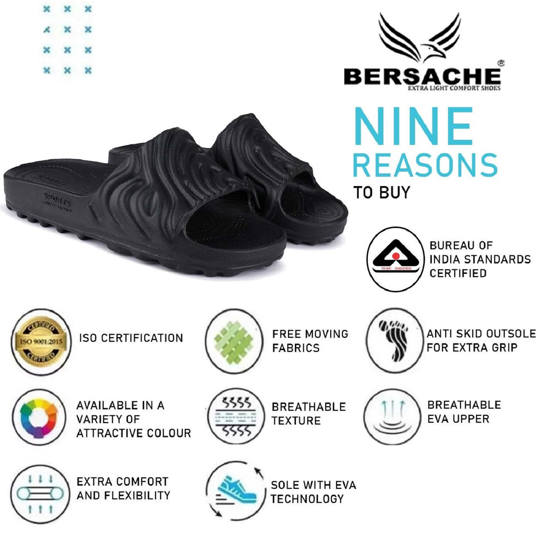 Bersache Extra Soft Classic Casual with  Regular wear with Ultra Soft & Flexibility Technology Clogs for Men's & Boy's -(Black-6050)