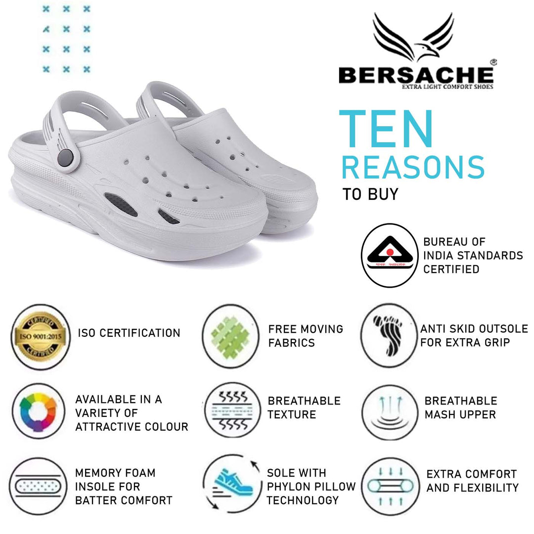 Bersache Extra Soft Classic Casual with Back Strap Regular wear with Ultra Soft & Flexibility Technology Flip-Flop for Men's/ Boy's 6058-White