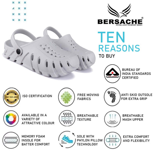 Bersache Extra Soft Classic Casual with Back Strap Regular wear with Ultra Soft & Flexibility Technology Flip-Flop for Men's/ Boy's 6059-White