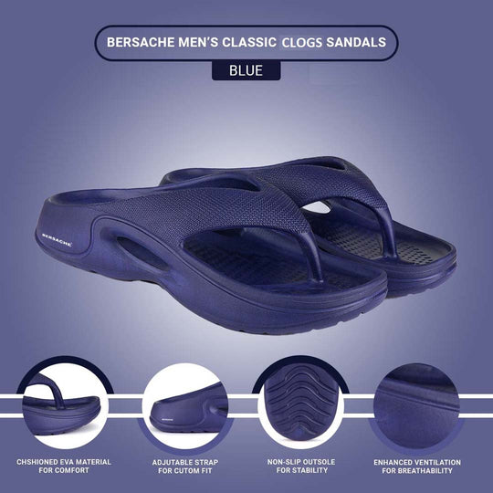 Bersache Extra Soft Classic Casual with Back Strap Regular wear with Ultra Soft & Flexibility Technology Flip-Flop for Men's/ Boy's navy 6060