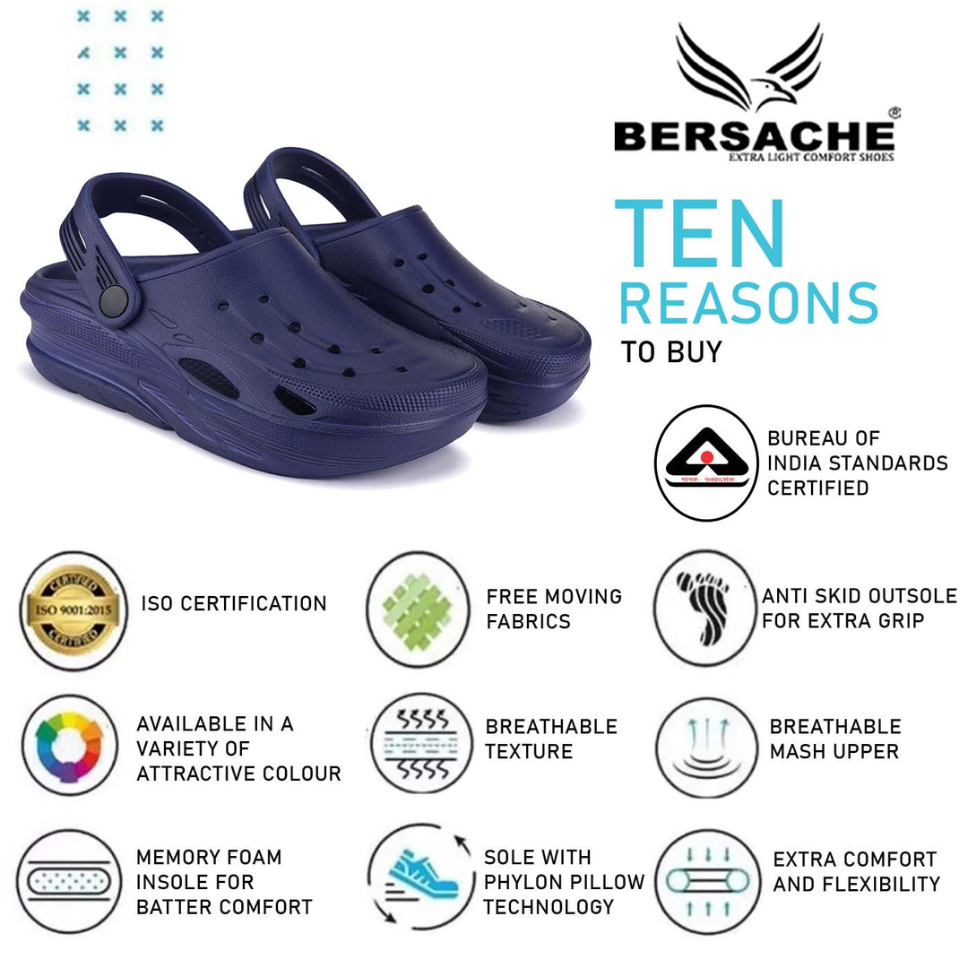 Bersache Extra Soft Classic Casual with Back Strap Regular wear with Ultra Soft & Flexibility Technology Flip-Flop for Men's/ Boy's 6062-Navy