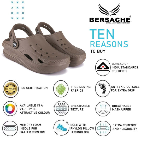 Bersache Extra Soft Classic Casual with Back Strap Regular wear with Ultra Soft & Flexibility Technology Flip-Flop for Men's/ Boy's 6067-Brown