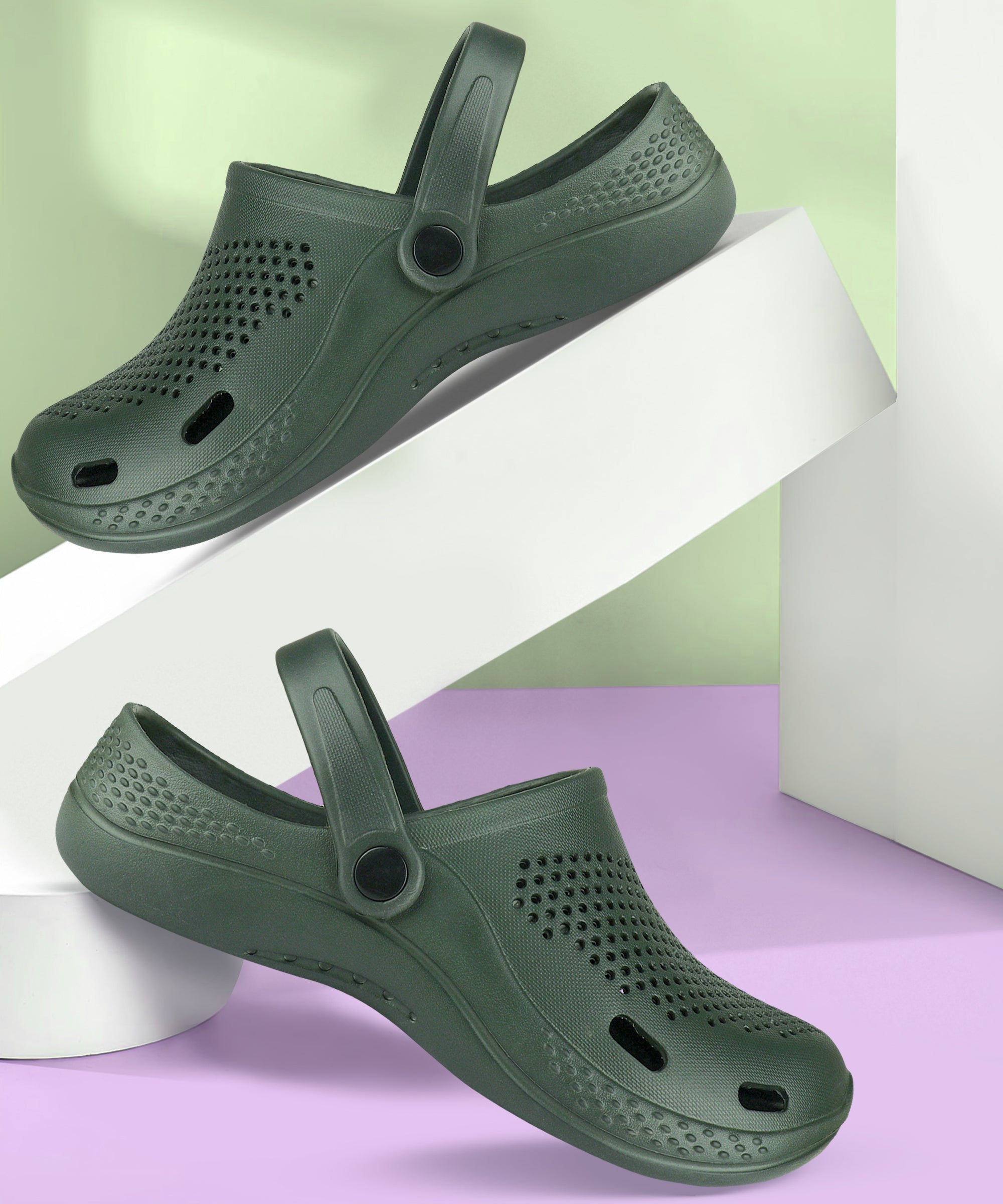 Bersache Extra Soft Classic Casual with  Regular wear with Ultra Soft & Flexibility Technology Clogs for Men's & Boy's -Green -6068