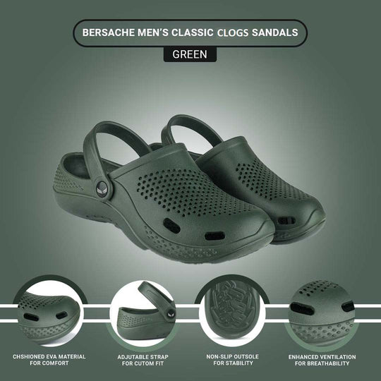 Bersache Extra Soft Classic Casual with Back Strap Regular wear with Ultra Soft & Flexibility Technology Flip-Flop for Men's/ Boy's -Green 6068