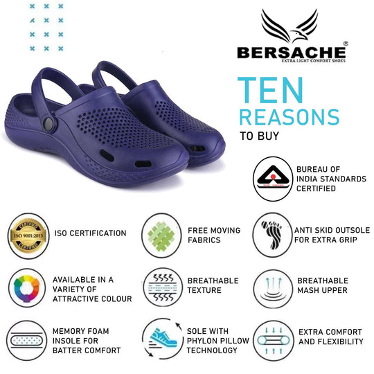 Bersache Extra Soft Classic Casual with Back Strap Regular wear with Ultra Soft & Flexibility Technology Flip-Flop for Men's/ Boy's 6071-Blue